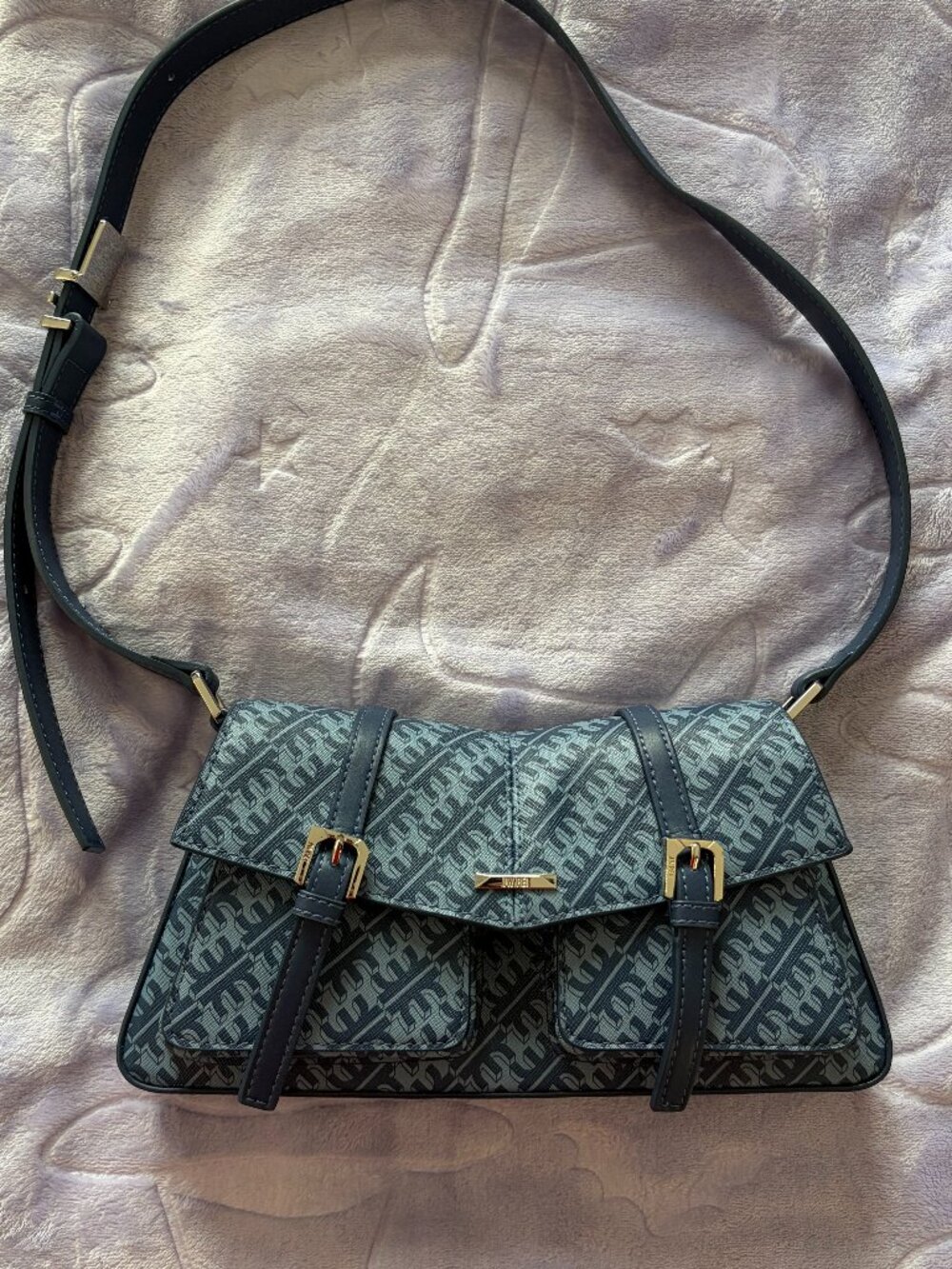NWOT JW PEI Blue Geometric Monogram Small Bag Purse